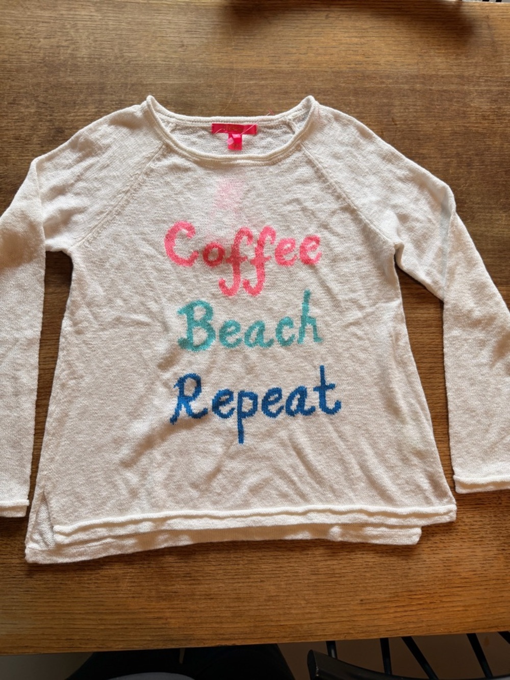 Lilly Pulitzer White Long-Sleeve 'Coffee Beach Repeat' Graphic Top
